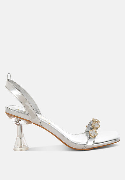 Ebina Clover Charms Tie Up High Heel Sandals