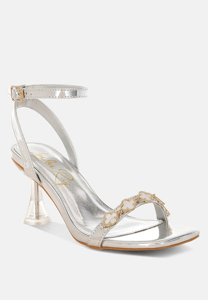 Ebina Clover Charms Tie Up High Heel Sandals