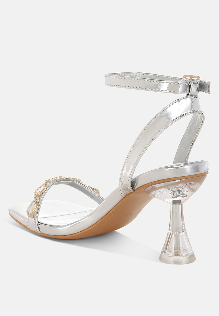 Ebina Clover Charms Tie Up High Heel Sandals