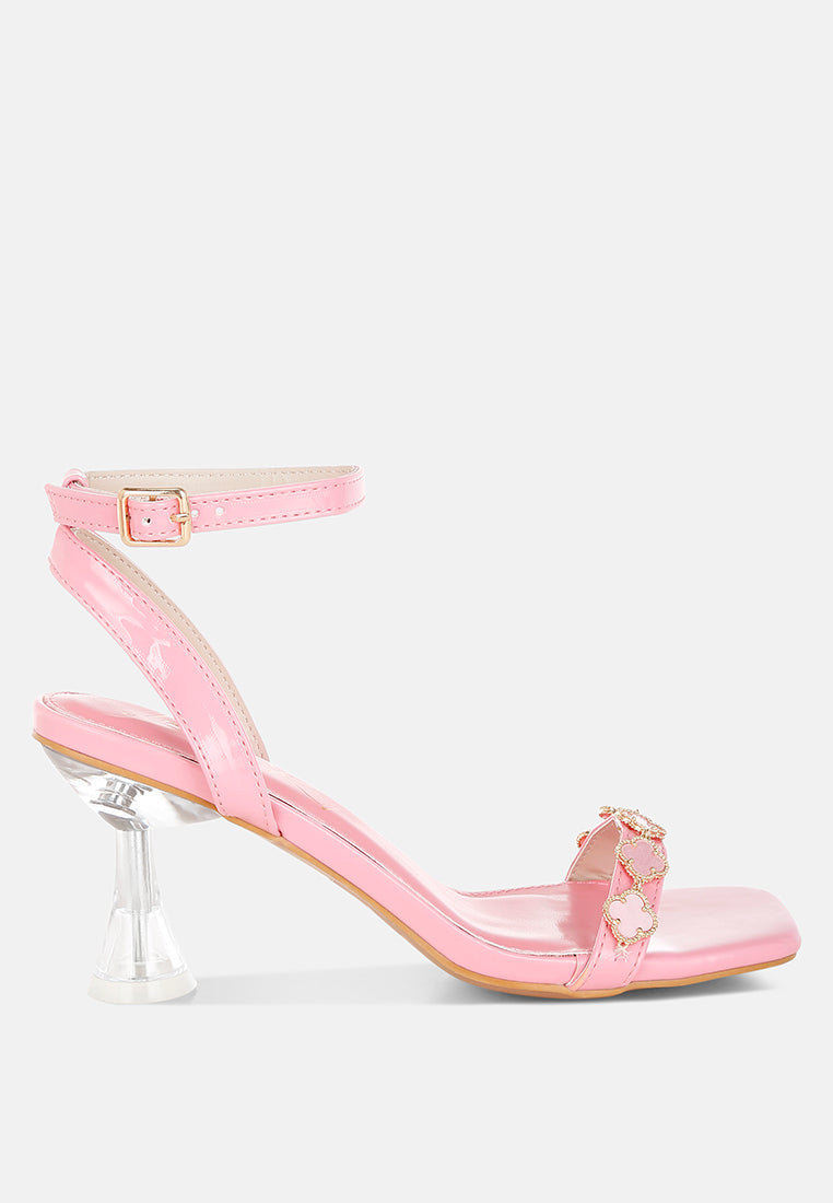 Ebina Clover Charms Tie Up High Heel Sandals