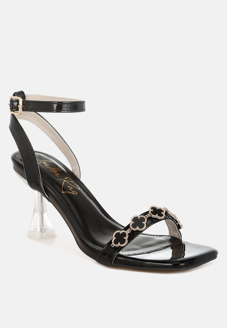Ebina Clover Charms Tie Up High Heel Sandals