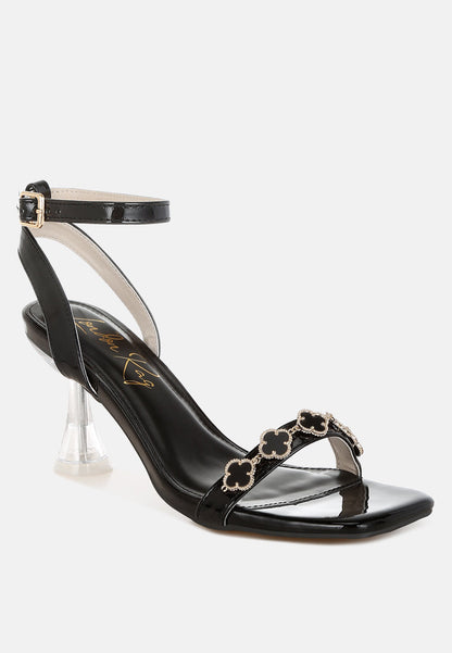 Ebina Clover Charms Tie Up High Heel Sandals