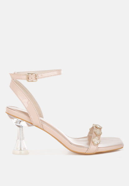 Ebina Clover Charms Tie Up High Heel Sandals