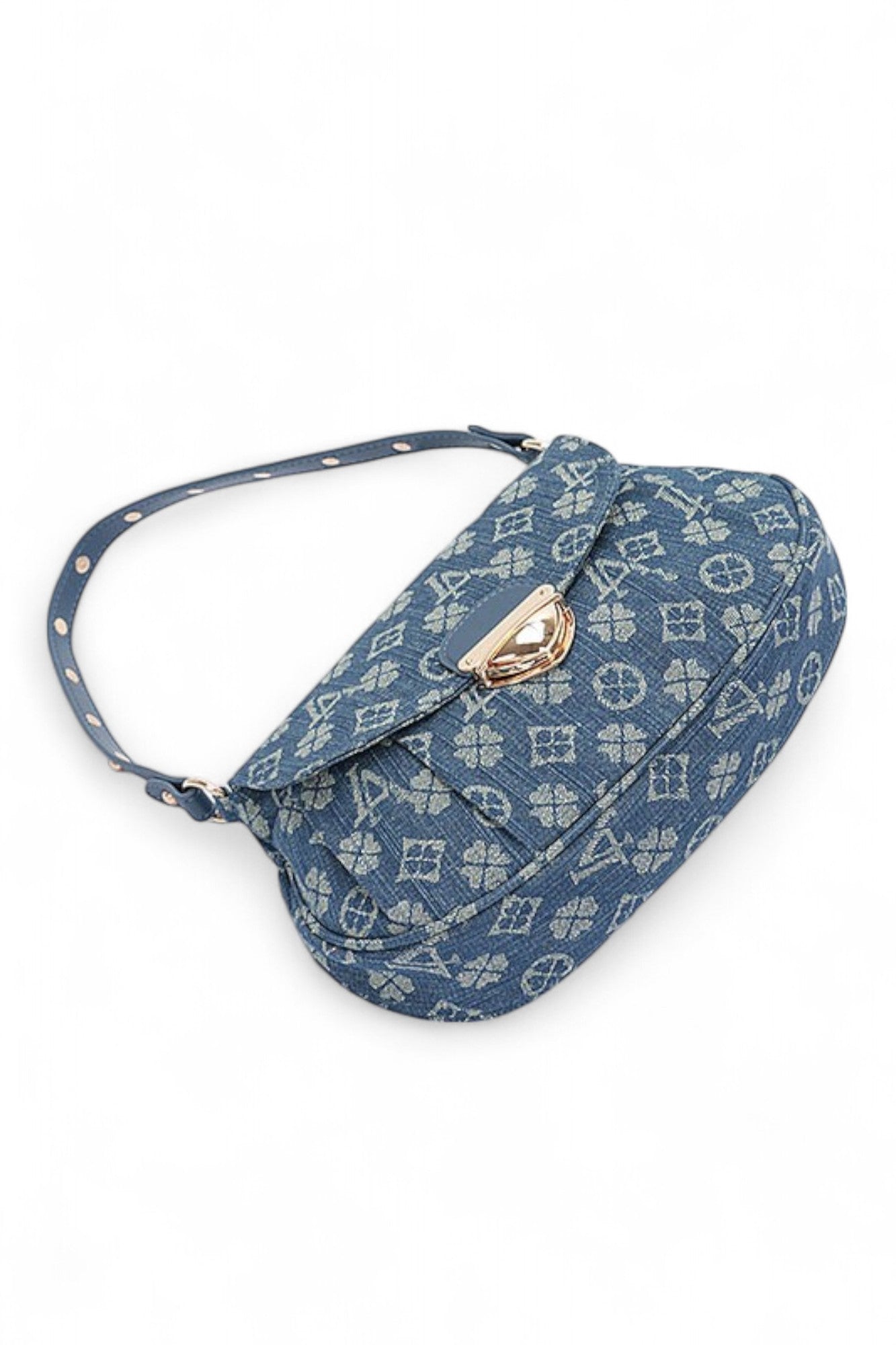 Foxy LA Jacquard Monogram Fashion Denim Shoulder Bag