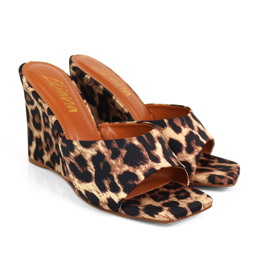 Naomi Peep Toe Square Toe Wedge Sandal