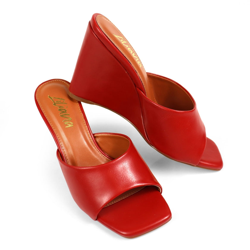 Naomi Peep Toe Square Toe Wedge Sandal