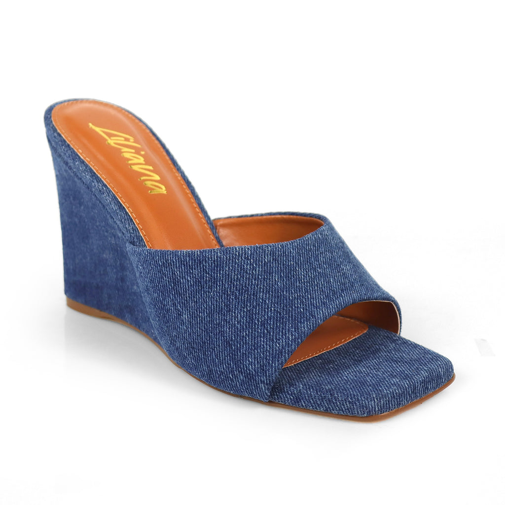 Naomi Peep Toe Square Toe Wedge Sandal