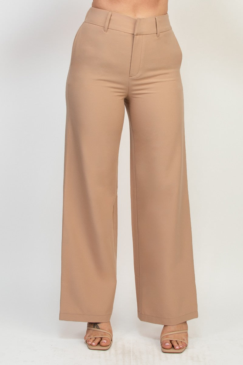 Madison High Rise Straight Leg Tailored Pants