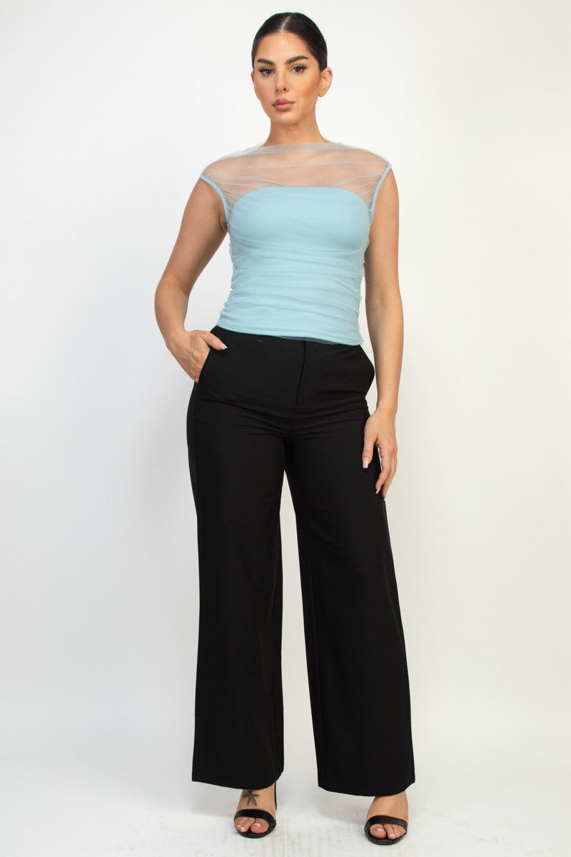 Madison High Rise Straight Leg Tailored Pants
