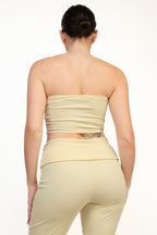 Casual Basics Soft Rib Knit Strapless Tube Crop Top
