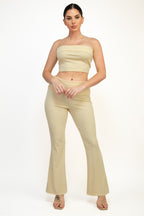 Casual Basics Soft Rib Knit Strapless Tube Crop Top