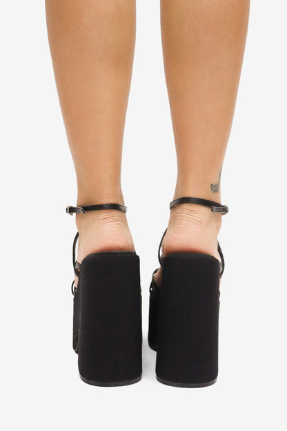 Josie Flower Detail High Heel Platforms Wedge Sandals