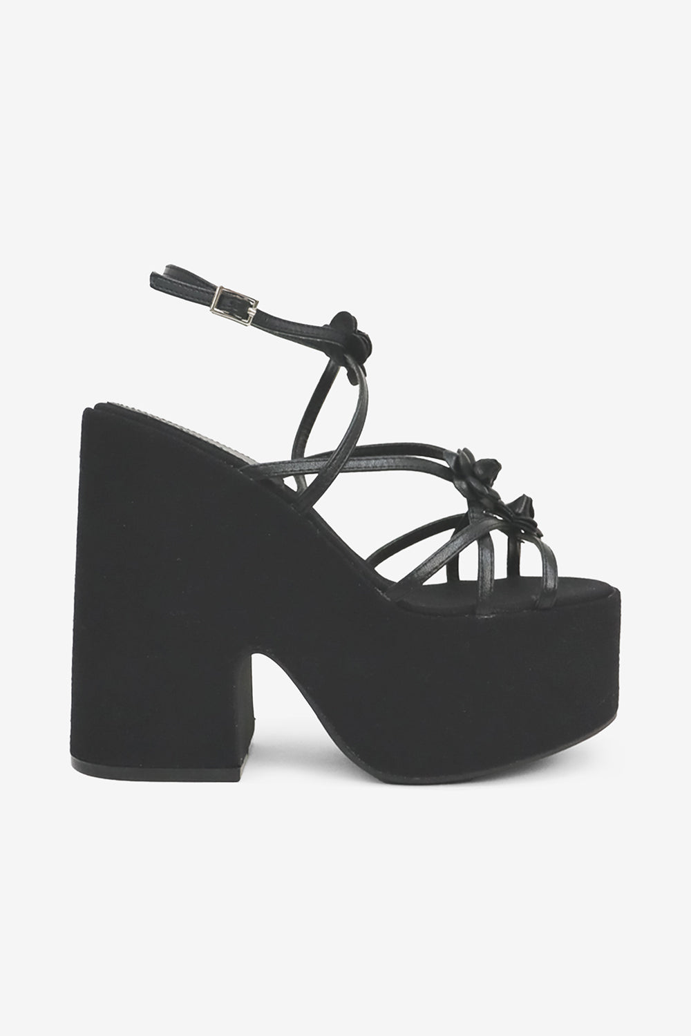 Josie Flower Detail High Heel Platforms Wedge Sandals