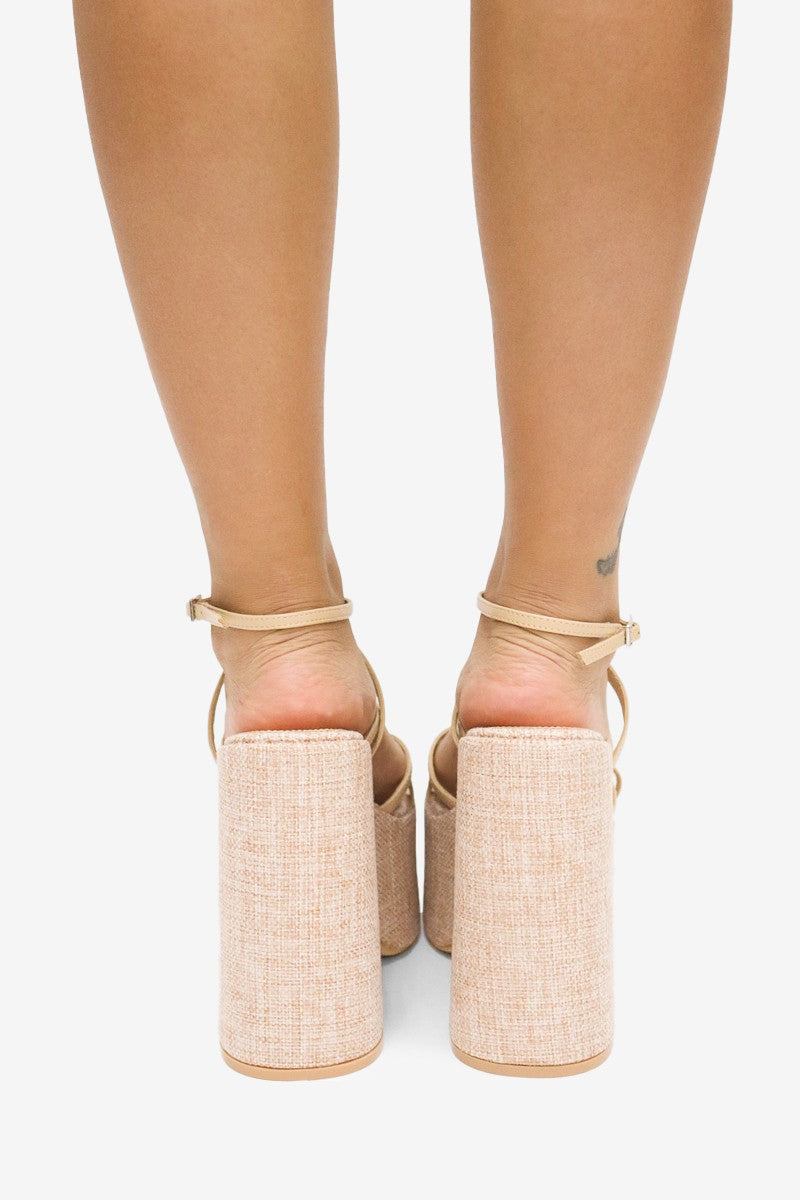 Josie Flower Detail High Heel Platforms Wedge Sandals