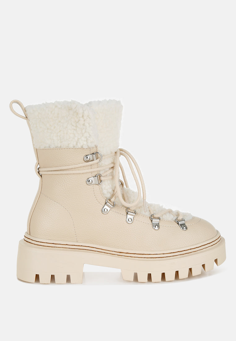 Olivia Lug Sole Soft Fleece Lined Winter Ankle Boots