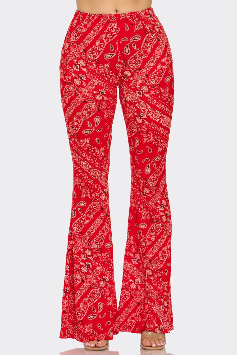 Casual Chic High Waisted Soft Knit Flare Leg Pants