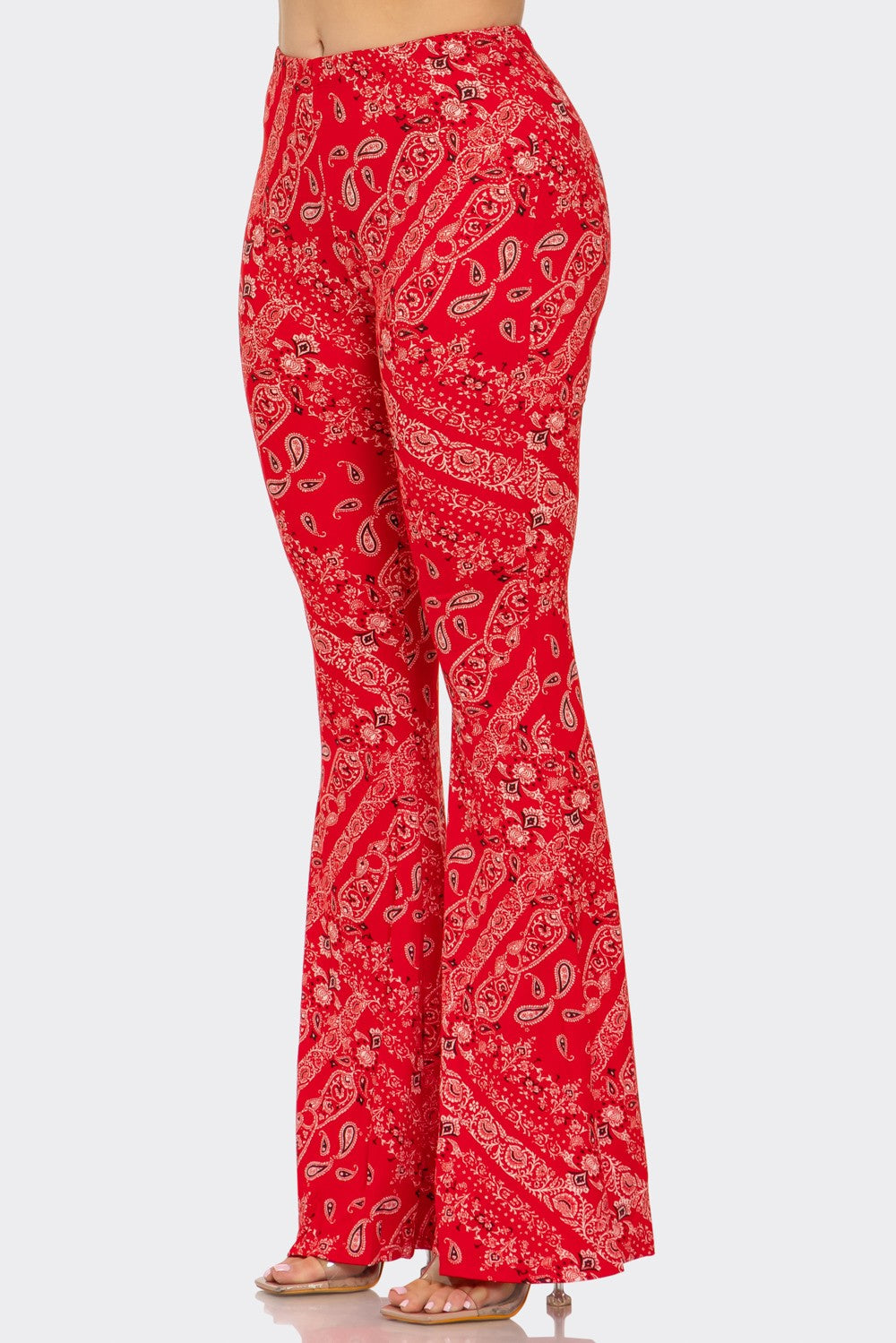Casual Chic High Waisted Soft Knit Flare Leg Pants