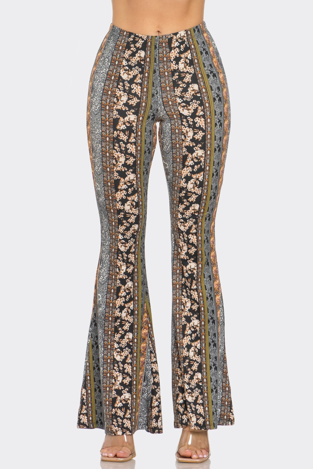 Casual Chic High Waisted Soft Knit Flare Leg Pants