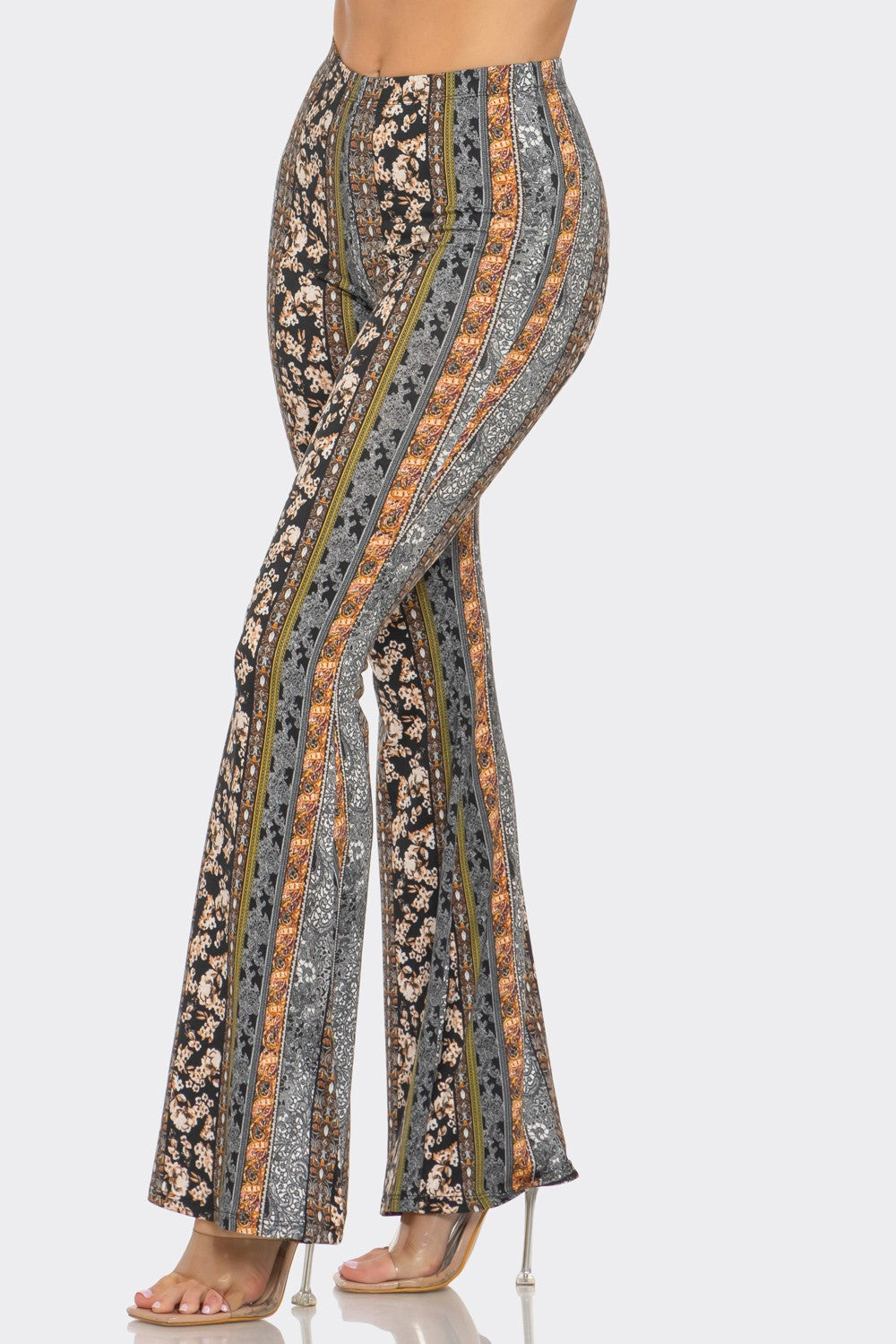 Casual Chic High Waisted Soft Knit Flare Leg Pants