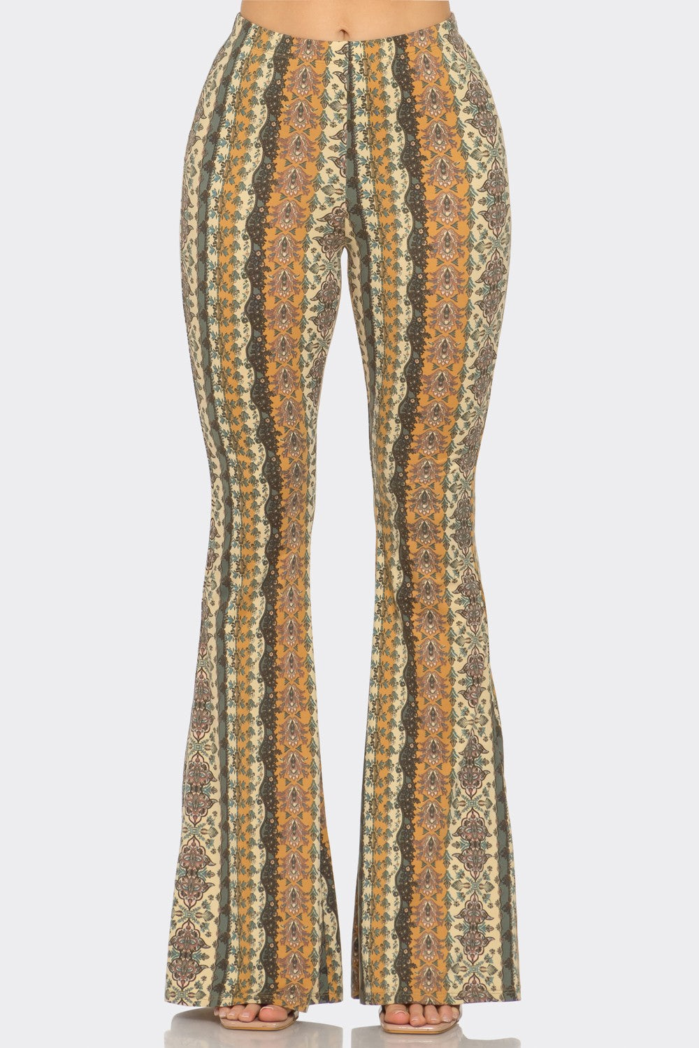 Casual Chic High Waisted Soft Knit Flare Leg Pants