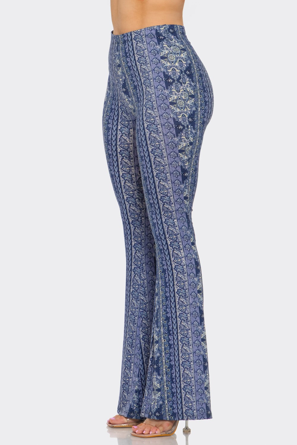 Casual Chic High Waisted Soft Knit Flare Leg Pants