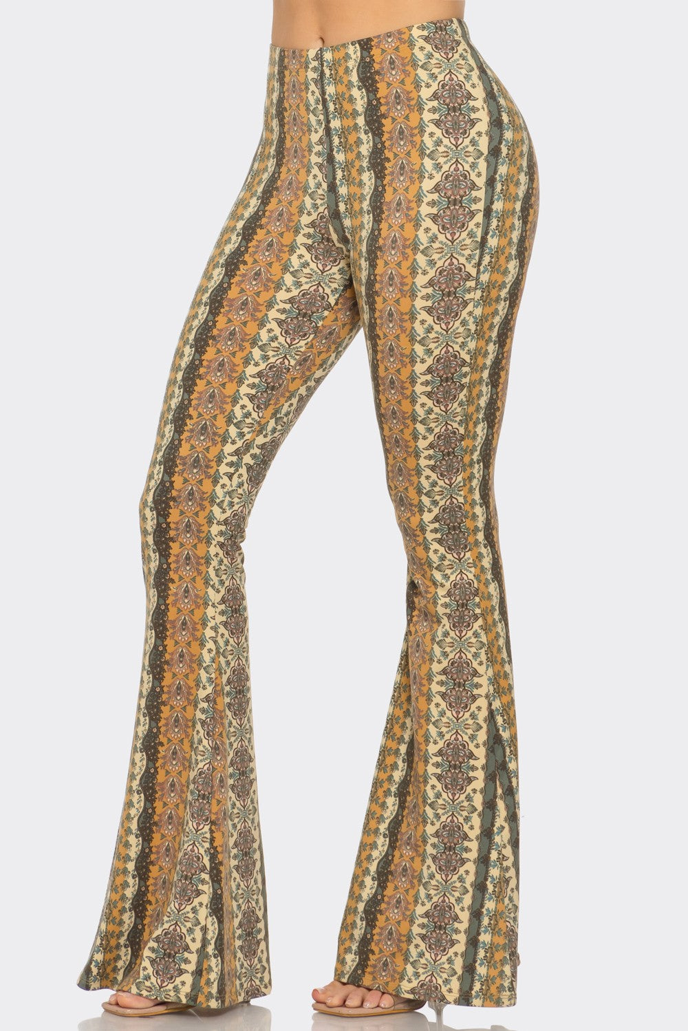 Casual Chic High Waisted Soft Knit Flare Leg Pants