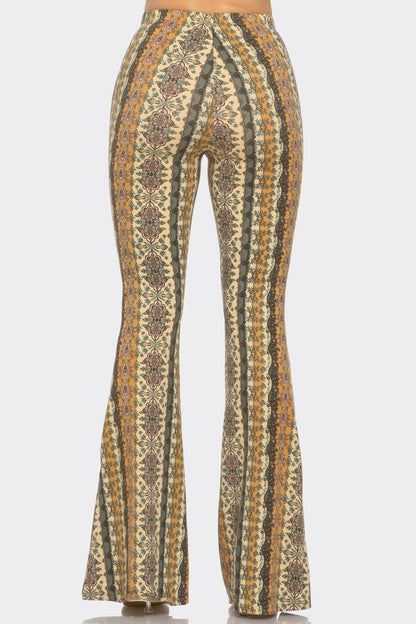 Casual Chic High Waisted Soft Knit Flare Leg Pants