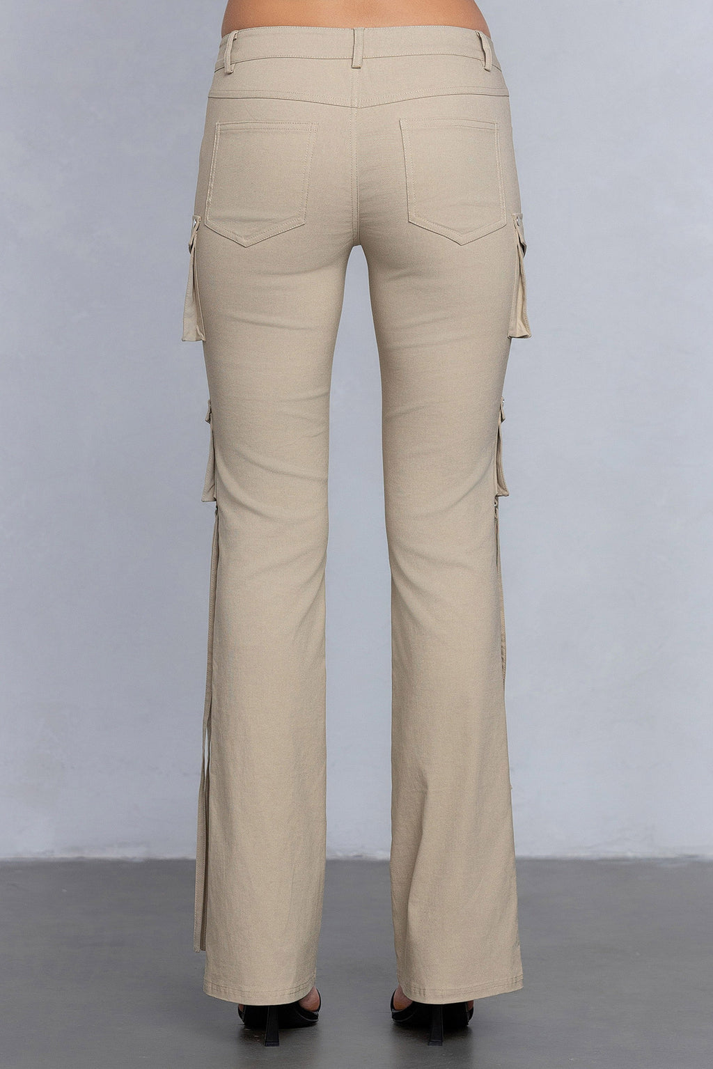 Sabrina Stretchy Woven Knit Low Rise Cargo Pants