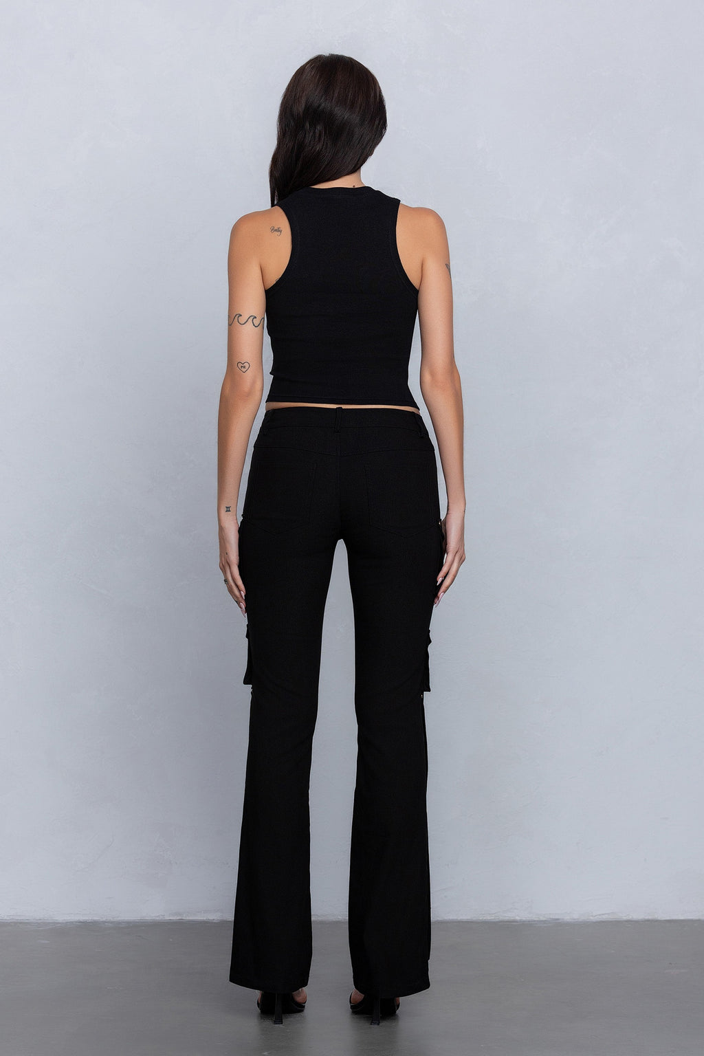 Sabrina Stretchy Woven Knit Low Rise Cargo Pants