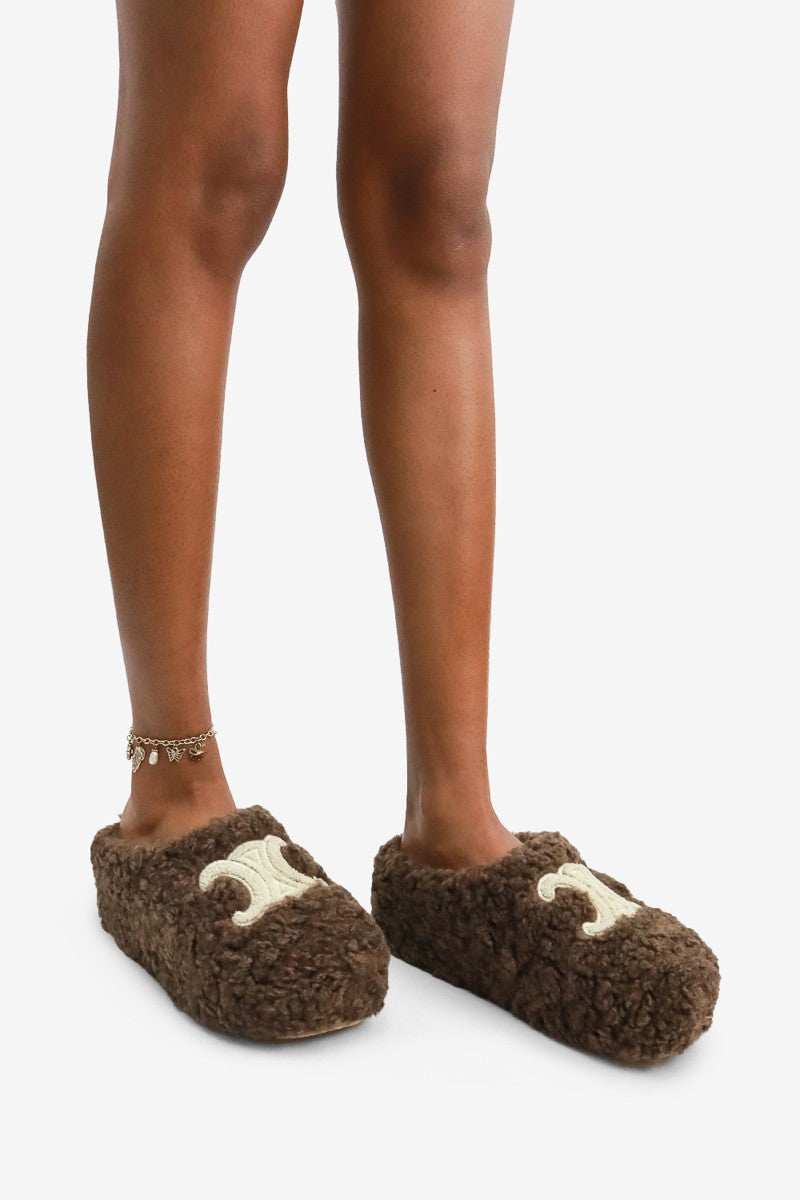 Cora Round Toe Chic Plush Faux Shearling Slippers