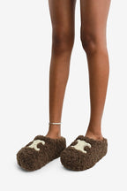 Cora Round Toe Chic Plush Faux Shearling Slippers