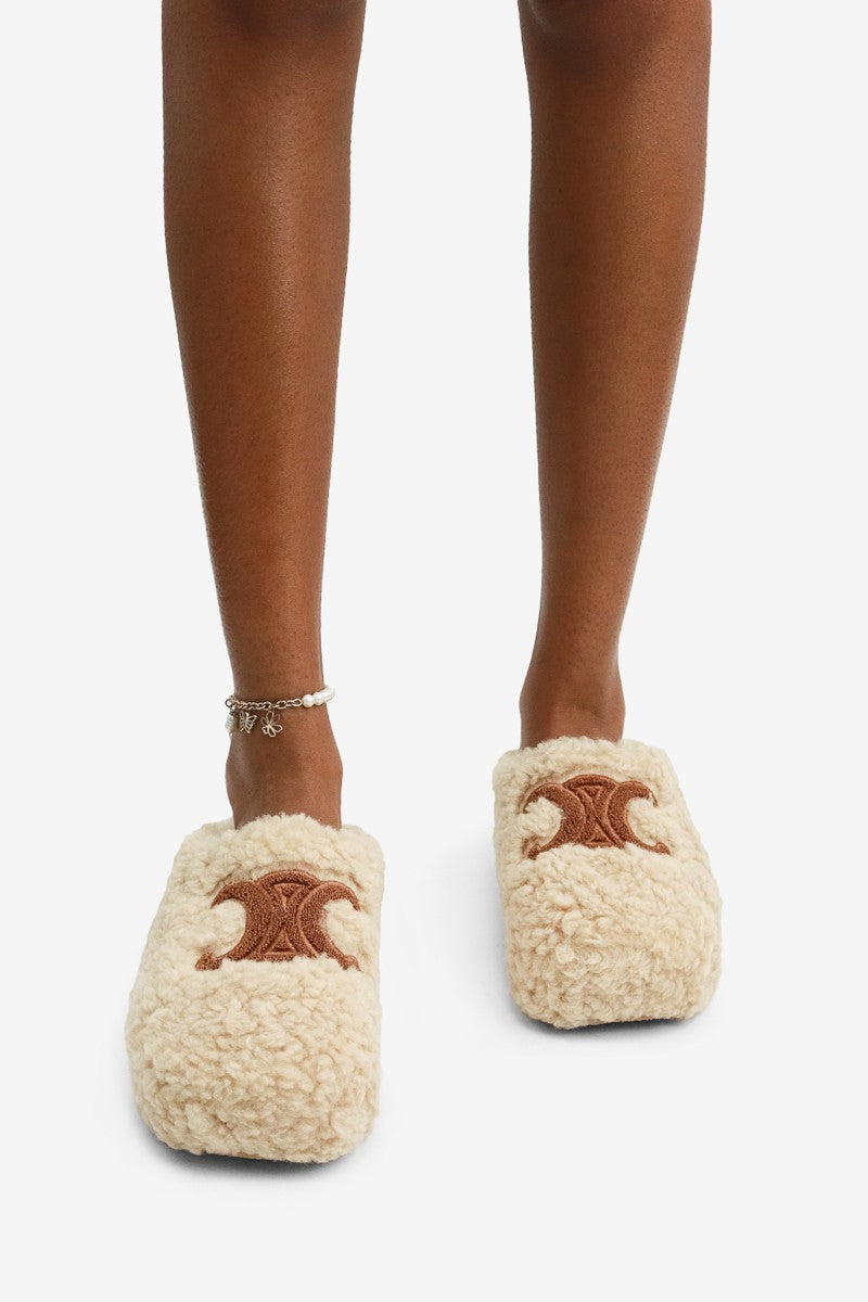 Cora Round Toe Chic Plush Faux Shearling Slippers
