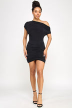 Marissa Batwing Sleeves Off Shoulder Mini Dress