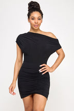 Marissa Batwing Sleeves Off Shoulder Mini Dress