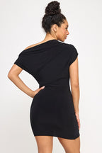 Marissa Batwing Sleeves Off Shoulder Mini Dress