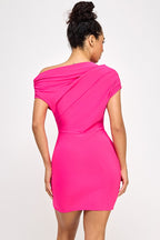 Marissa Batwing Sleeves Off Shoulder Mini Dress