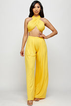 Tulum Slinky Multiway Tie Front Strapless Tube Top & Pant Set