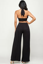 Tulum Slinky Multiway Tie Front Strapless Tube Top & Pant Set