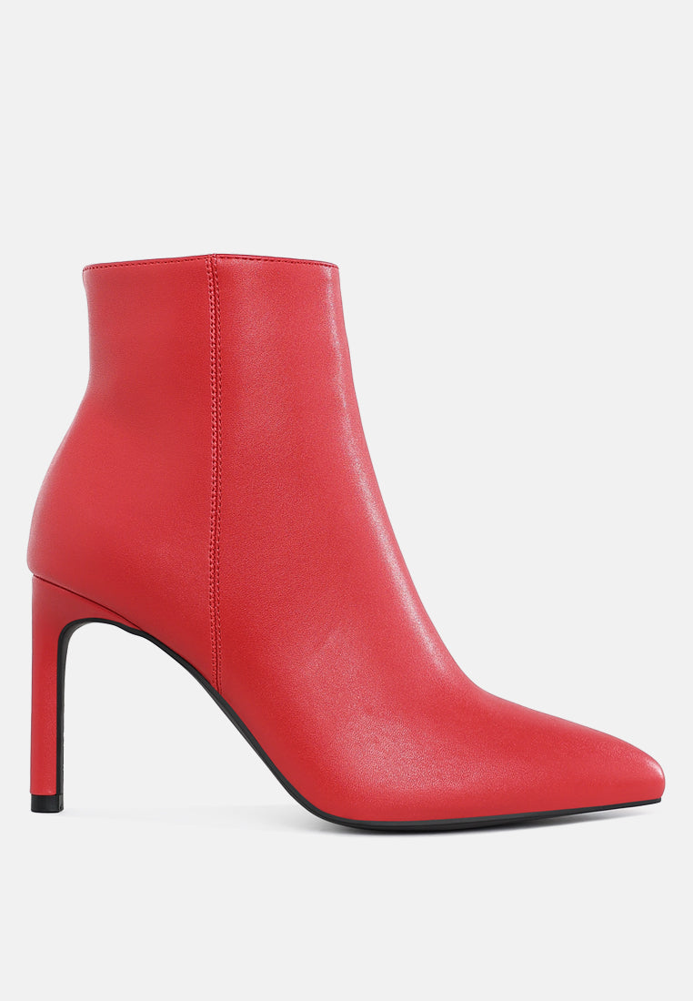 Tatria Pointed Toe Textured Snake Print High Heel Ankle Boots