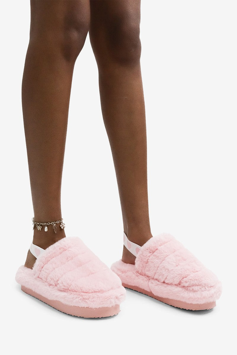 Vickie Chic Round Toe Plush Cozy Slippers