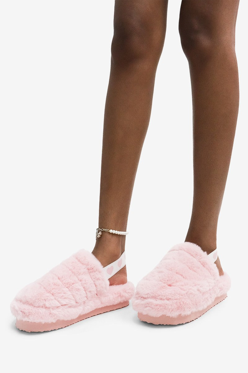 Vickie Chic Round Toe Plush Cozy Slippers