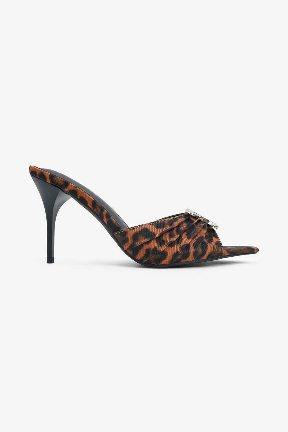 Dolce Buckle Detail Patent Slip On High Heel Mules