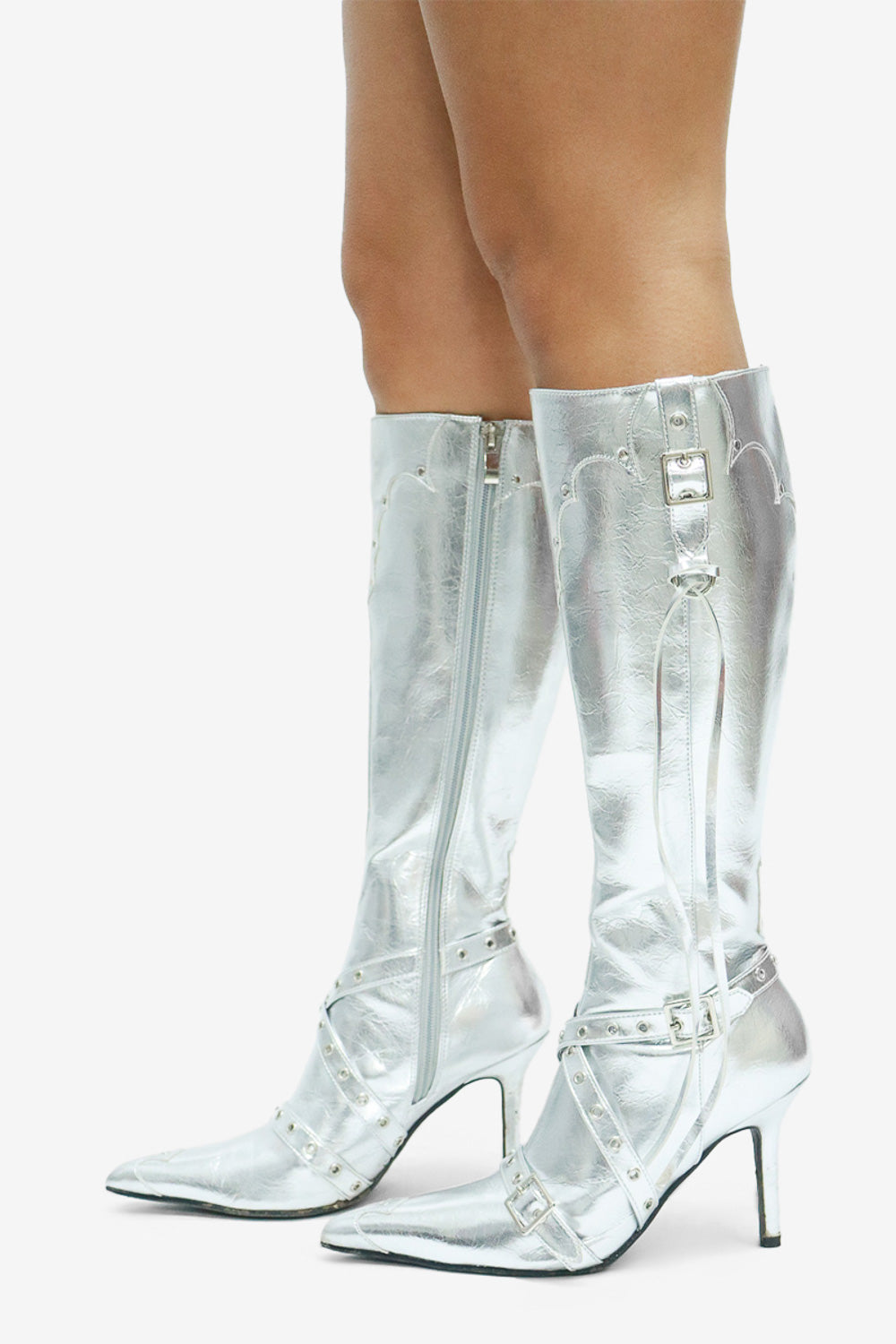 Sable Pointed Toe Knee High Stiletto Boots
