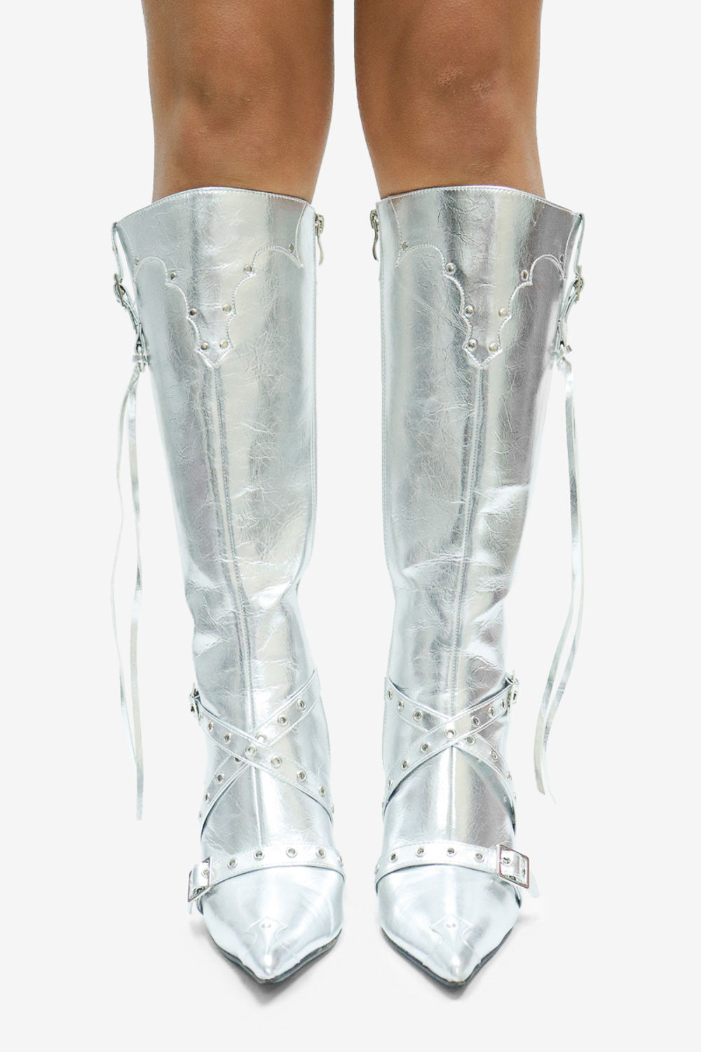 Sable Pointed Toe Knee High Stiletto Boots