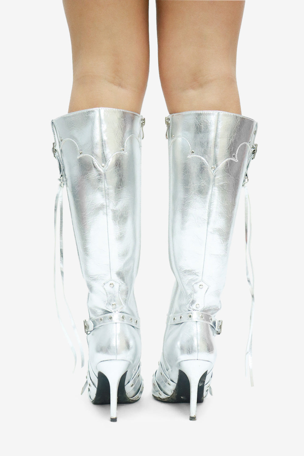 Sable Pointed Toe Knee High Stiletto Boots