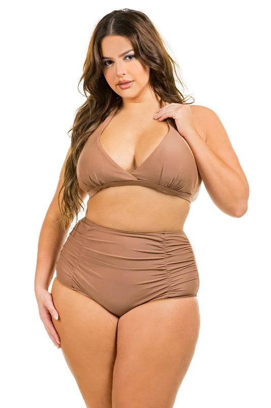 Maris High Waisted Plus Size Two Piece Bikini Set