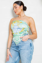 Artsy Bella Strapless Satin Scarf Top - ShopRbls