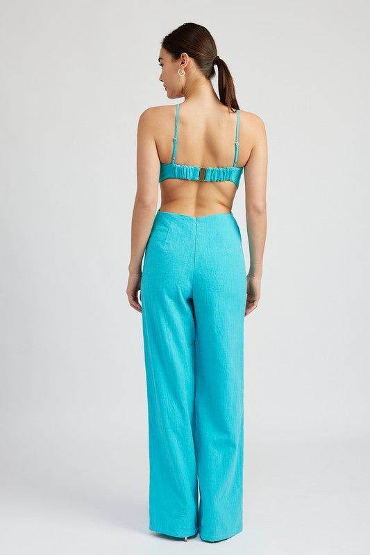 Athena O Ring Cut Out Halter Neck Jumpsuit - ShopRbls