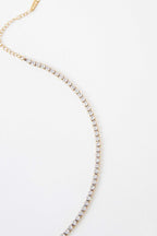 Audrey 14K Gold Classic Round CZ Stone Tennis Necklace - ShopRbls