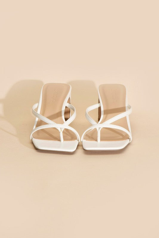 Emy Structured Heel Thong Mule Sandals